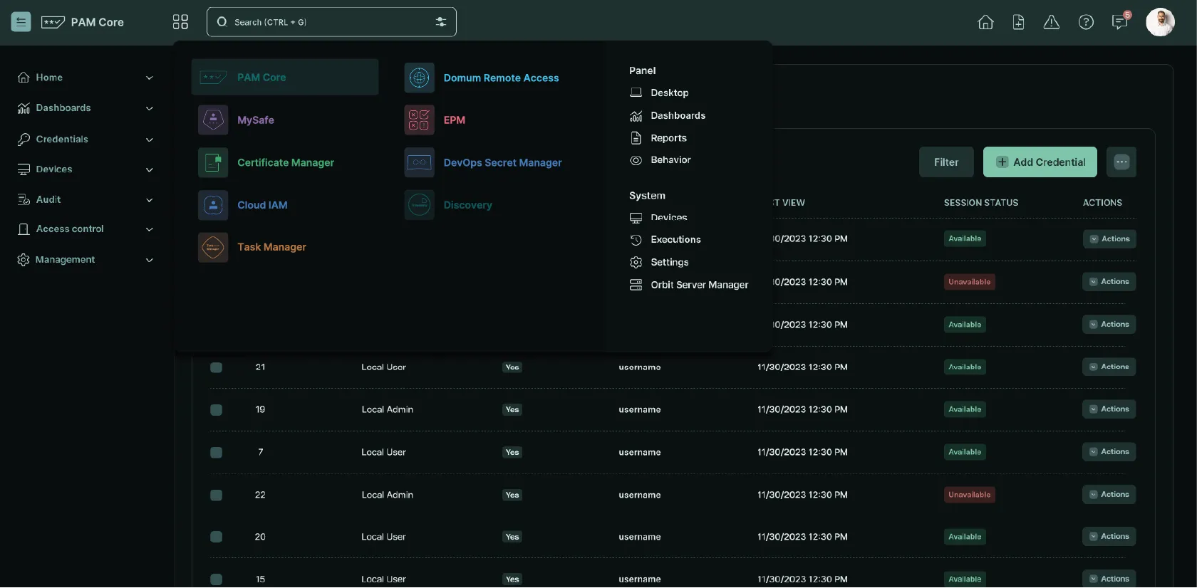 Preview do dashboard